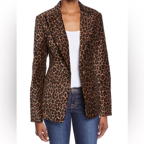 A.L.C. Leopard fitted blazer jacket Size 2 - Picture 1 of 5